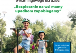Kurs e-learningowy dla dzieci "Bezpiecznie na wsi mamy-upadkom zapobiegamy" i hulajnogi do wygrania :)